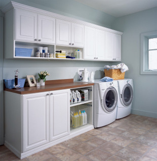 Vinyl flooring in laundry room